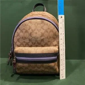Coach Canvas Charlie Black and Tan Leather Backpack Coach | Bags | Coach Canvas Charlie Black And Tan Leather  main image 2